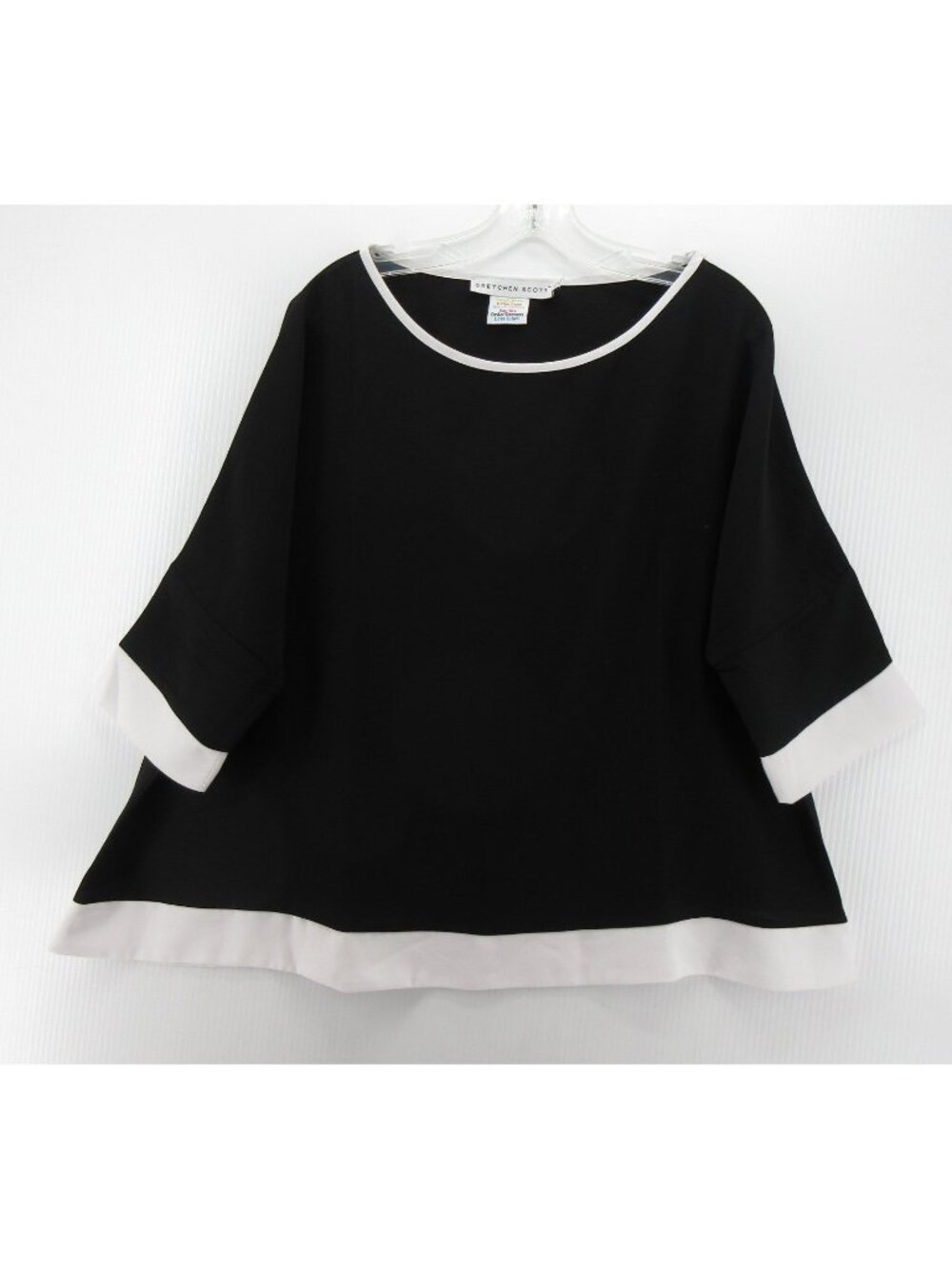 Gretchen Scott Top Medium Large Blouse Pullover Classic 3/4 Sleeve *